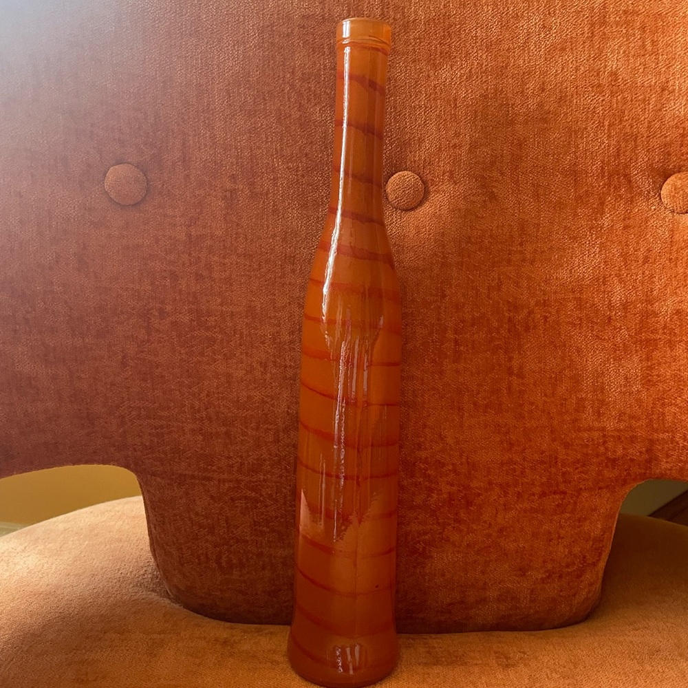 Lovely Orange Decorative Glass Bottle